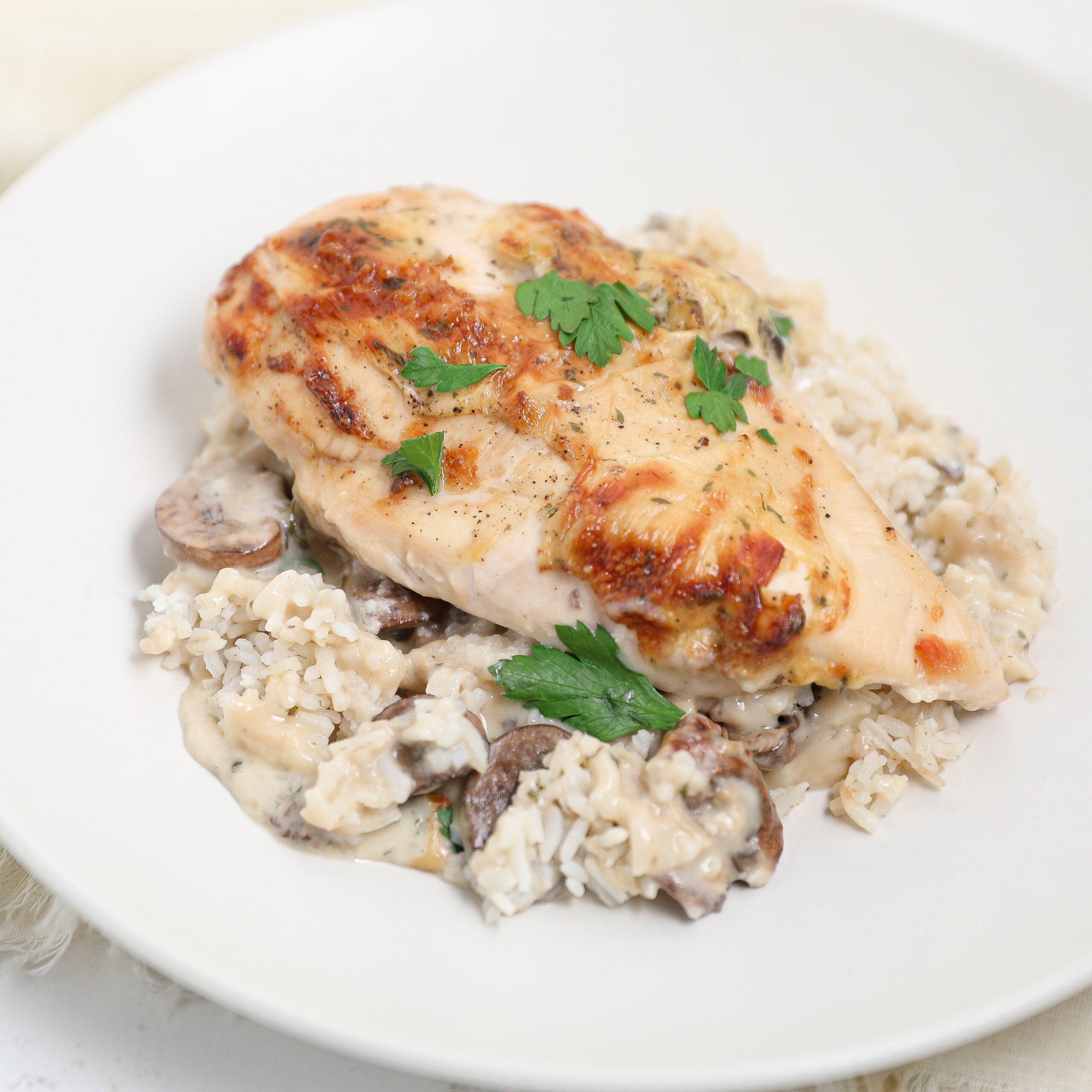 Creamy Chicken and Rice with Mushroom Casserole