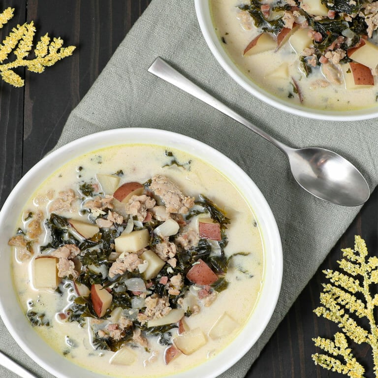 Creamy Chicken Sausage Tuscan Soup