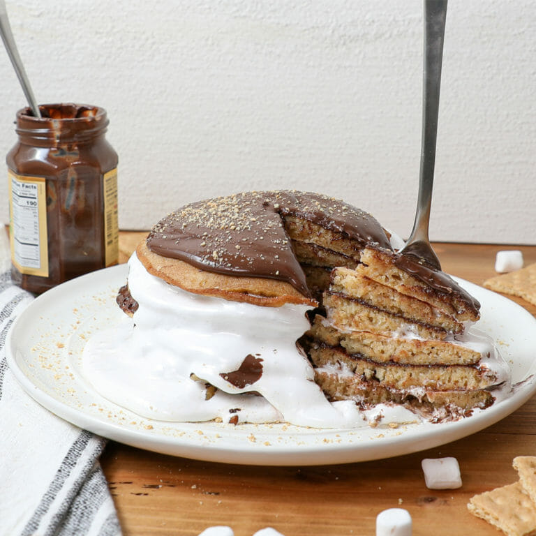 Gluten Free S’mores Pancakes: Dessert First