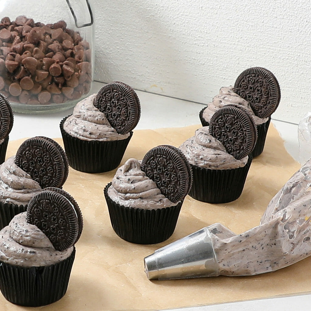 Gluten Free Cookies and Cream Brownie Cupcakes