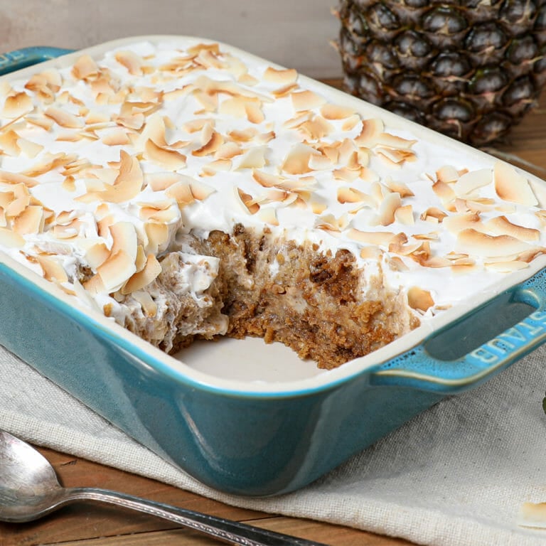 Dairy Free Pineapple Coconut Tres Leches Cake The Salty Cooker