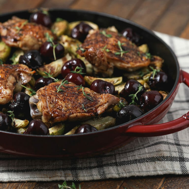 Chicken Thighs with Spiced Cherry Glaze