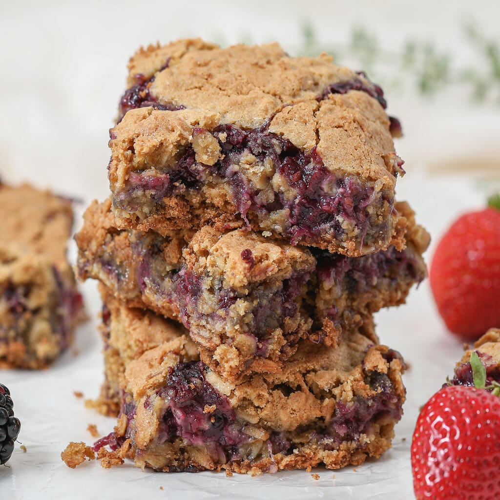 Gluten Free Triple Berry Oatmeal Bars