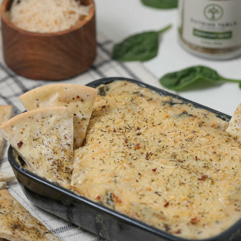 Dairy Free Savory Spinach Artichoke Dip with Chicken
