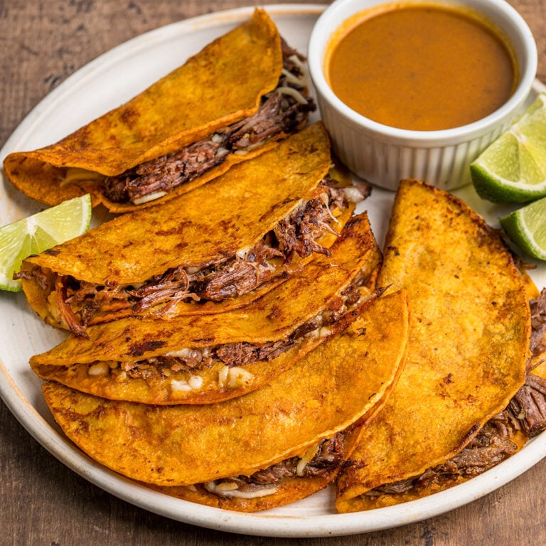 Birria Tacos with Beef Consommé