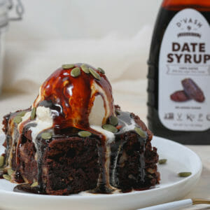 Gluten Free Spiced Pumpkin Brownies with Date Syrup