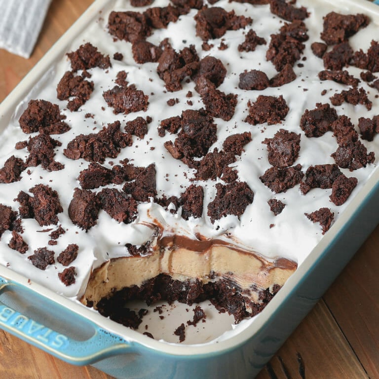 Gluten and Dairy Free Brownie Peanut Butter Pie