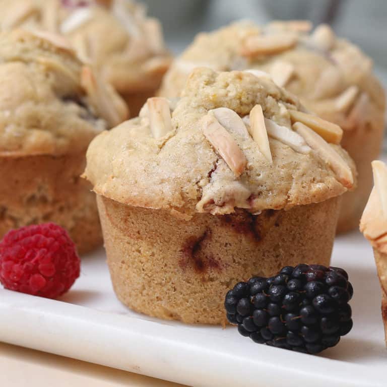 Gluten Free Almond Double Berry Muffins