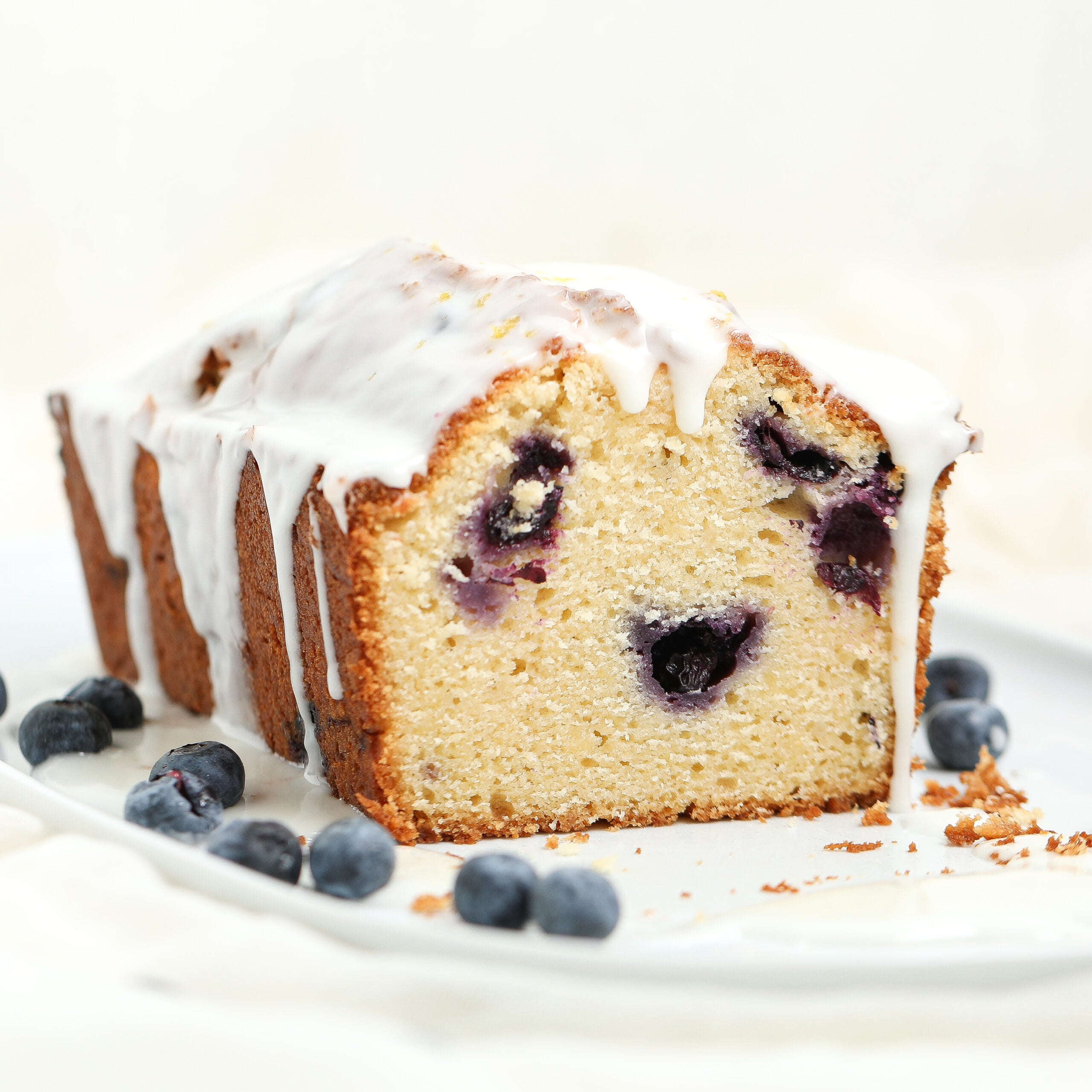 Lemon Blueberry Poundcake with Lemon Glaze