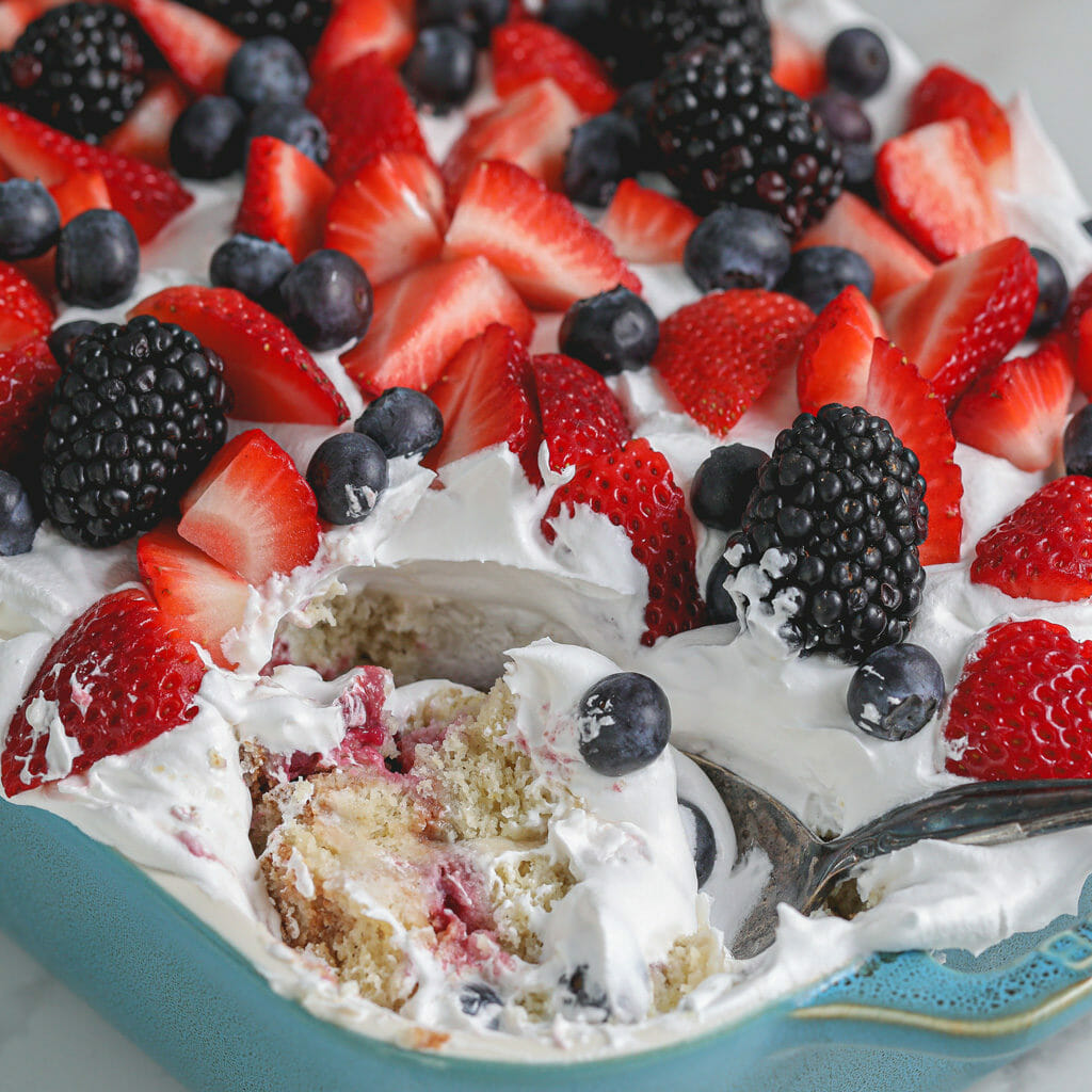 Gluten Free Mixed Berry Tres Leches Cake