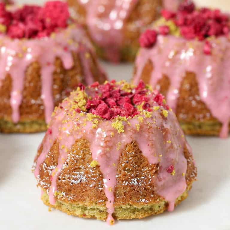 Gluten and Dairy Free Pistachio Mini Bundt Cakes