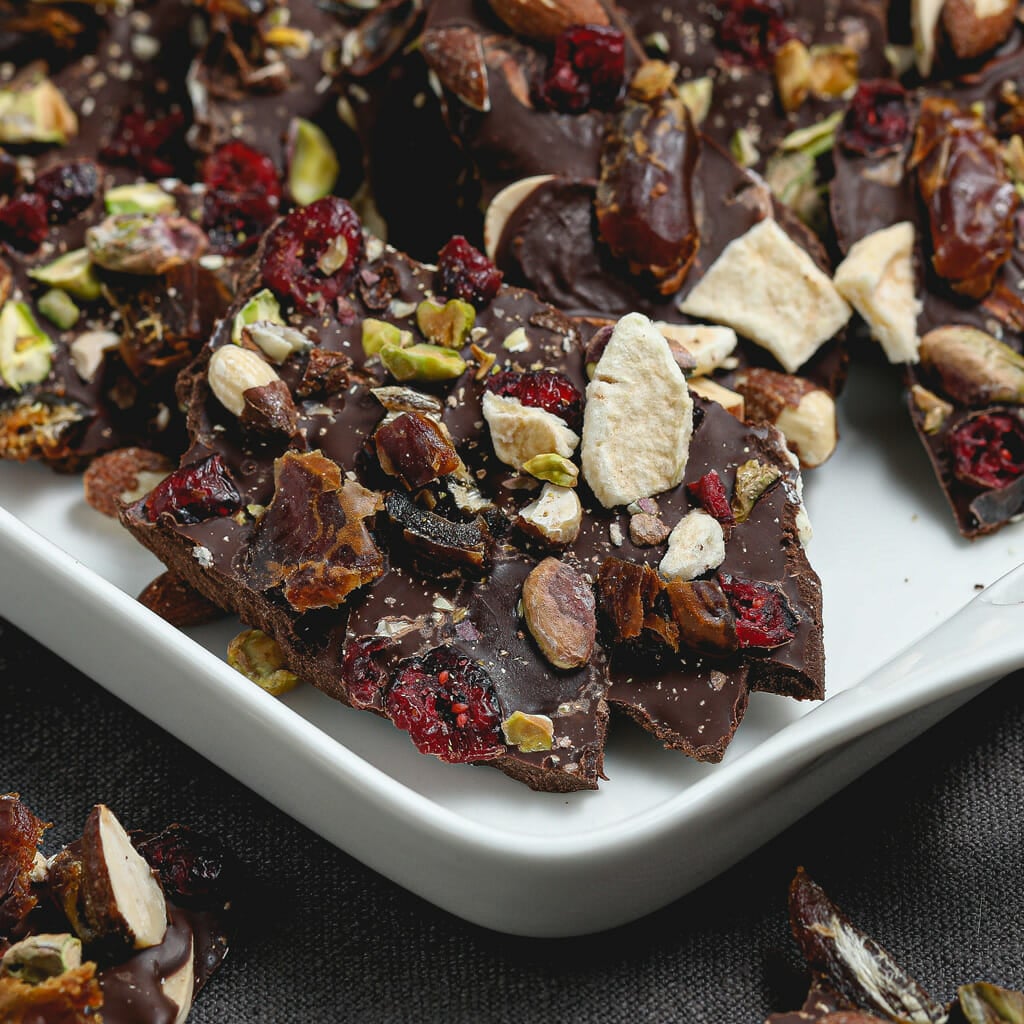 Easy Dairy Free Crunchy Date Chocolate Bark