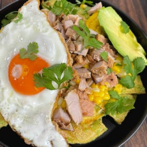 Gluten Free Chilaquiles in Tomatillo Sauce