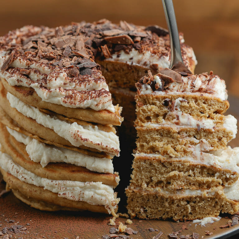 Gluten and Dairy Free Decadent Tiramisu Pancakes