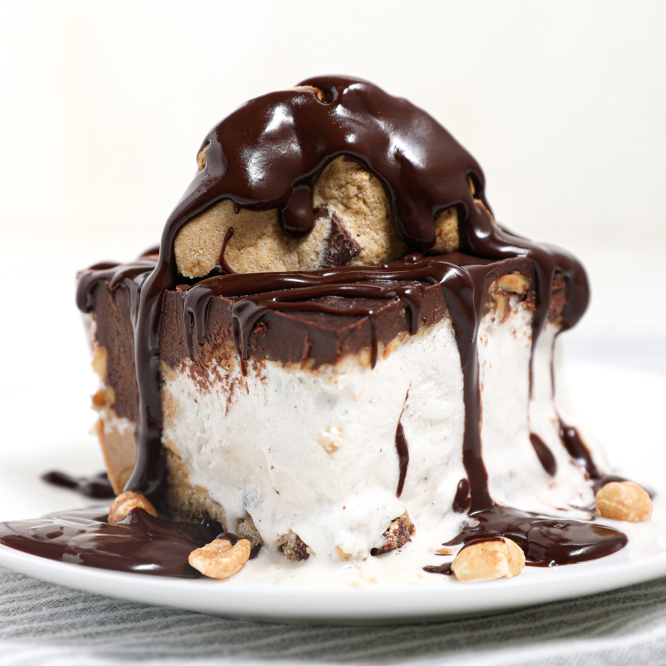 Chocolate Chip Cookie Peanut Butter Ice Cream Cake 