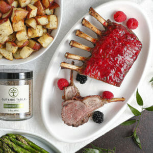 Gluten Free Herbed Rack of Lamb with Raspberry Mint Sauce