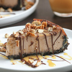 Gluten Free and Dairy Free Turtle Cheesecake