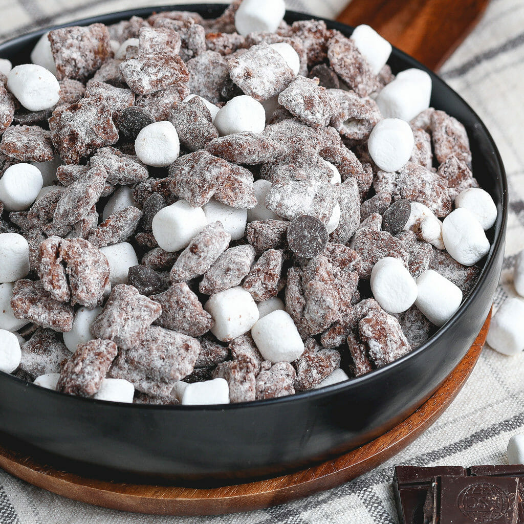 Gluten and Dairy Free Caramel S'mores Puppy Chow