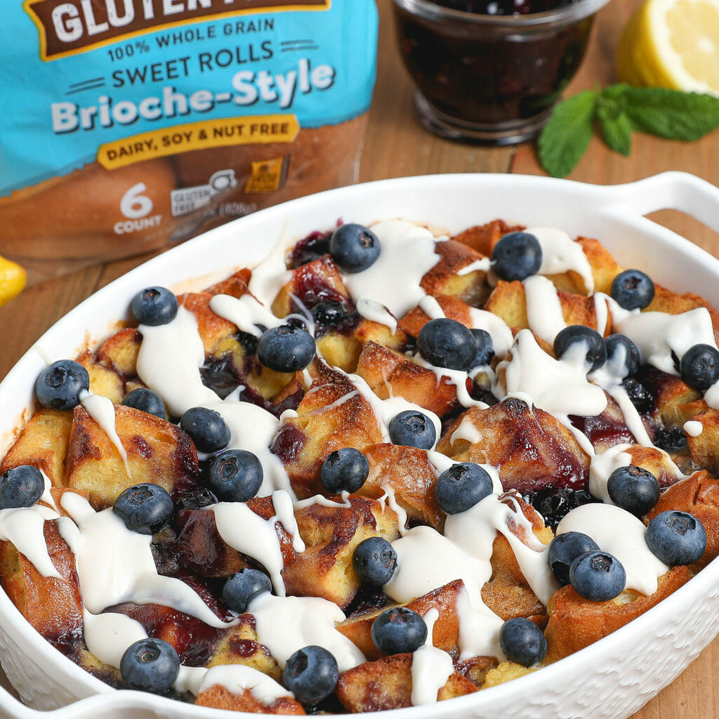 Gluten and Dairy Free Blueberry Bread Pudding