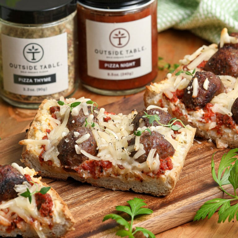 Gluten and Dairy Free Meatball French Bread Pizza