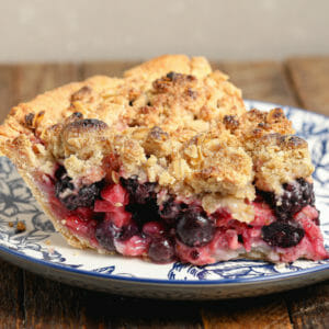 Gluten and Dairy Free Mixed Berry Rhubarb Pie