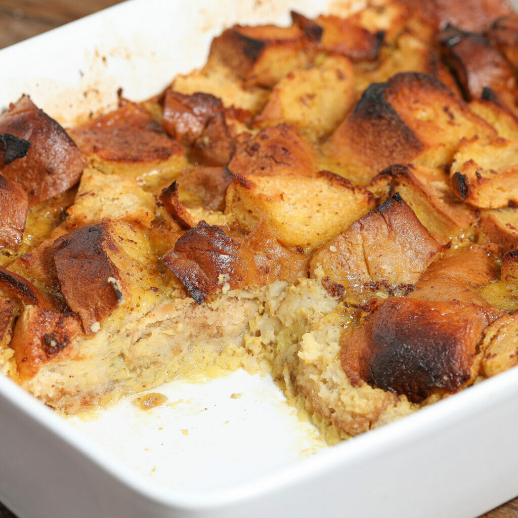 Gluten and Dairy Free Eggnog French Toast Casserole