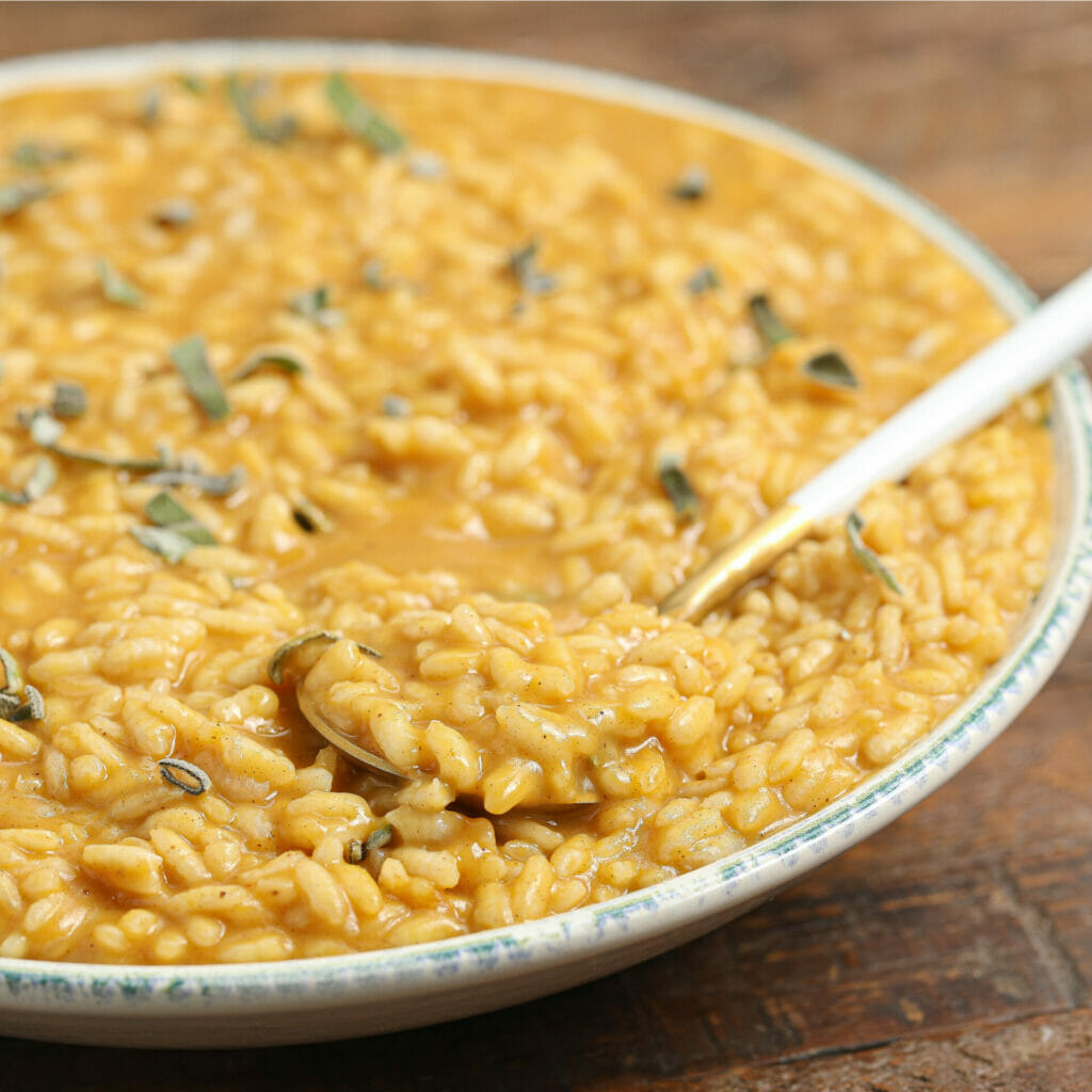 Dairy Free Easy Pumpkin Risotto with Sage