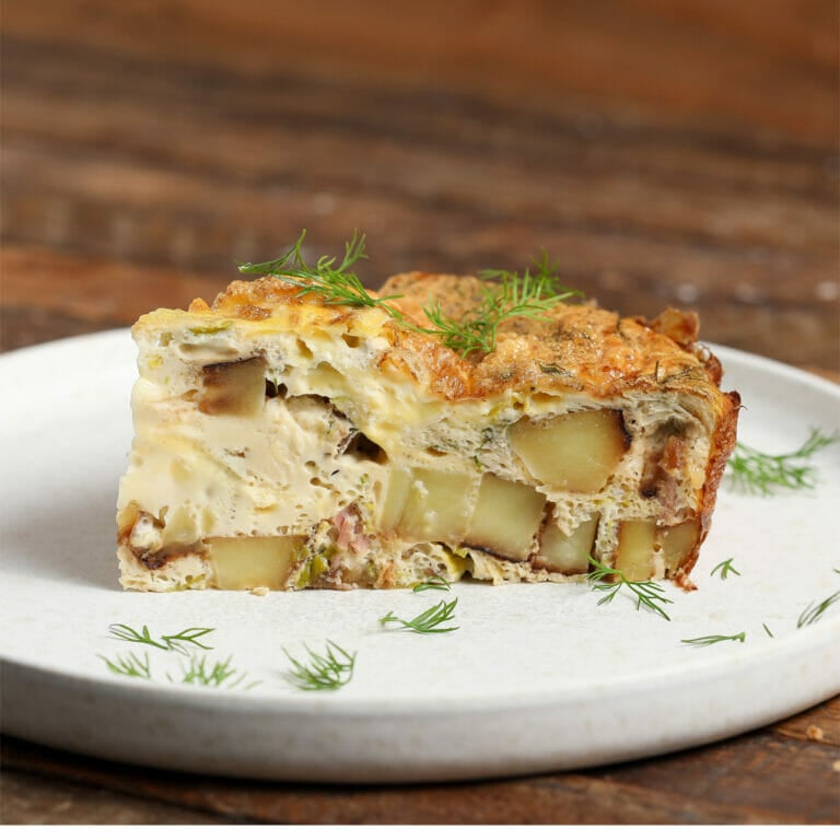 Easy Potato Ham Crustless Quiche