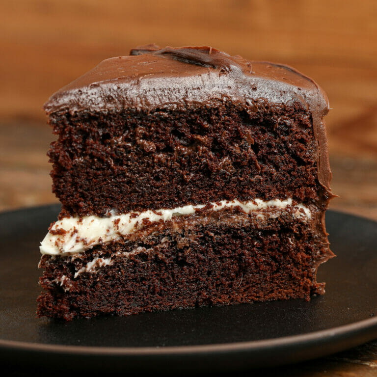 Chocolate Cake with Chocolate and Vanilla Frosting