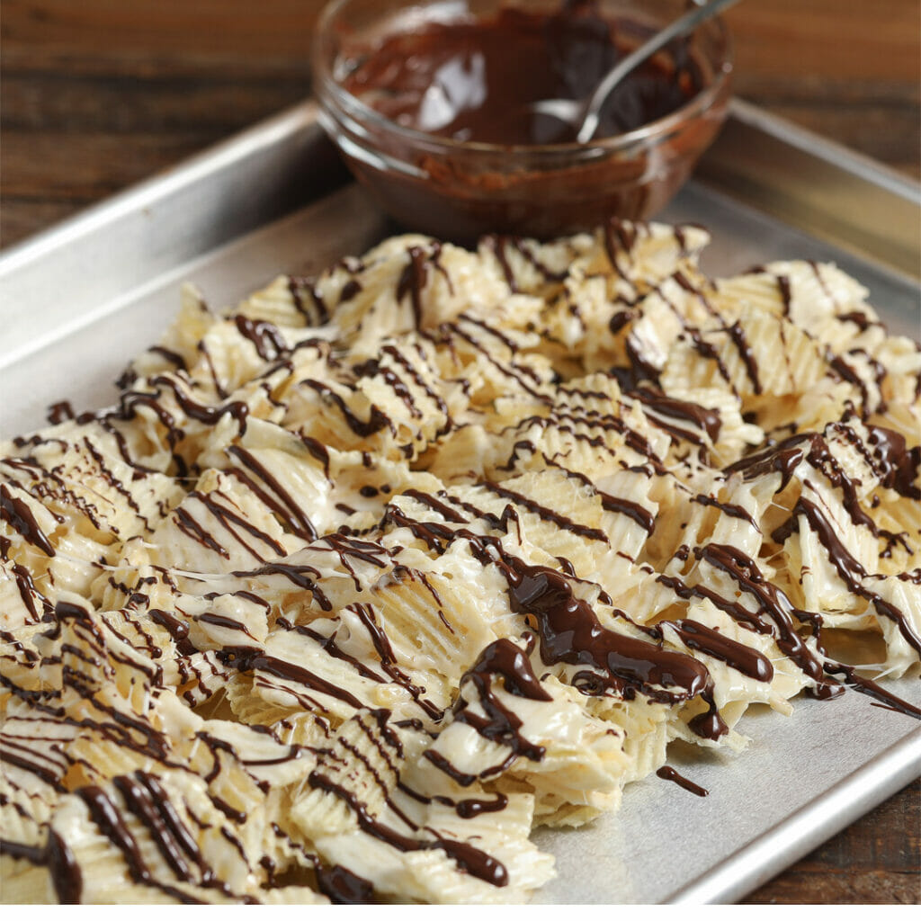 Potato Chip Krispie Treats with Chocolate