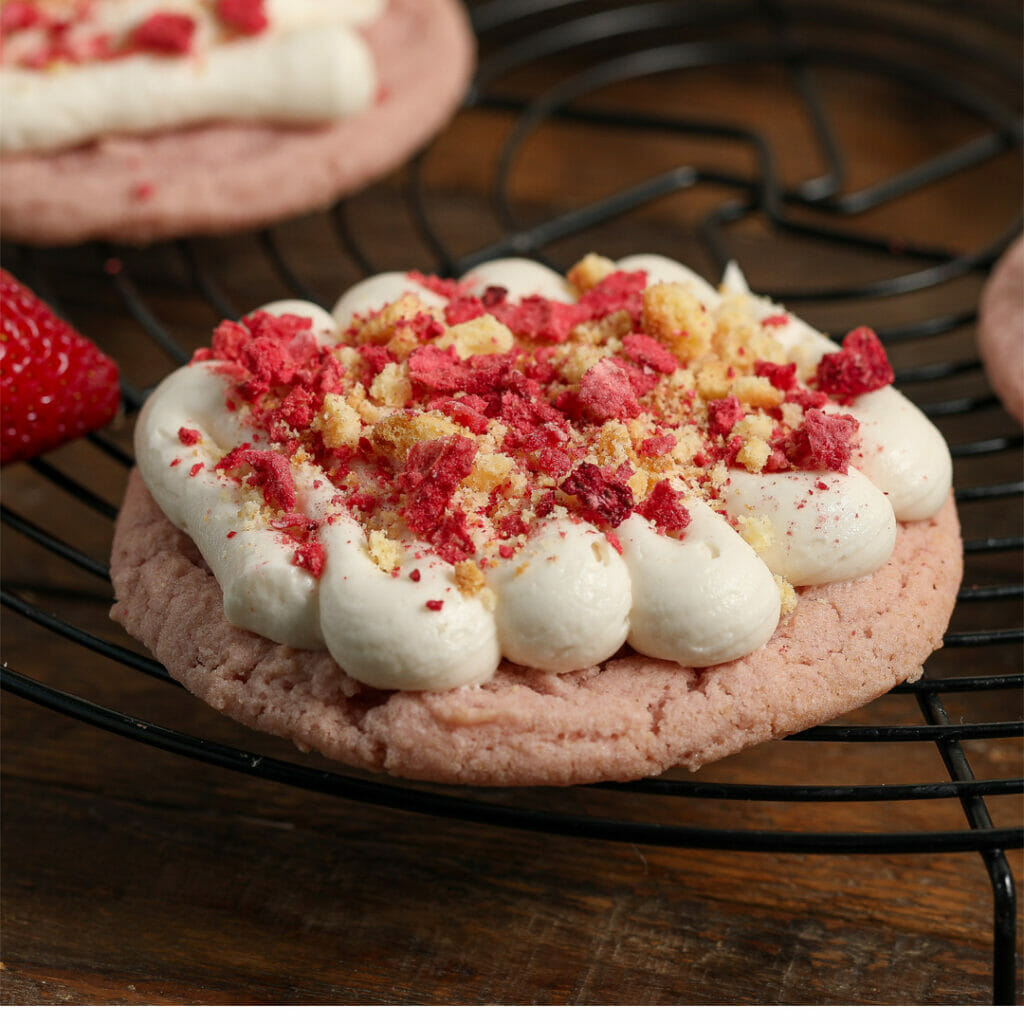 Frosted Strawberry Shortcake Cookies