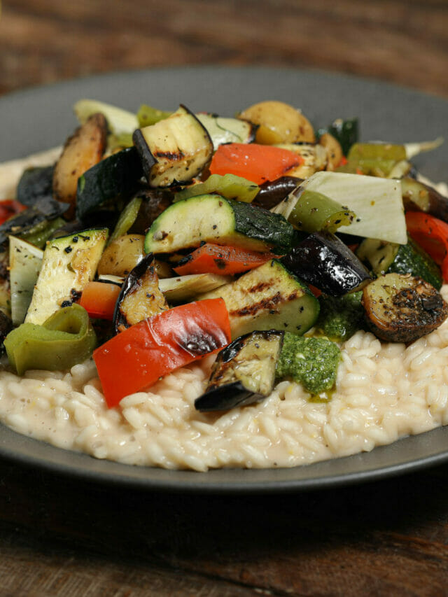 Grilled Veggies with Lemon Risotto