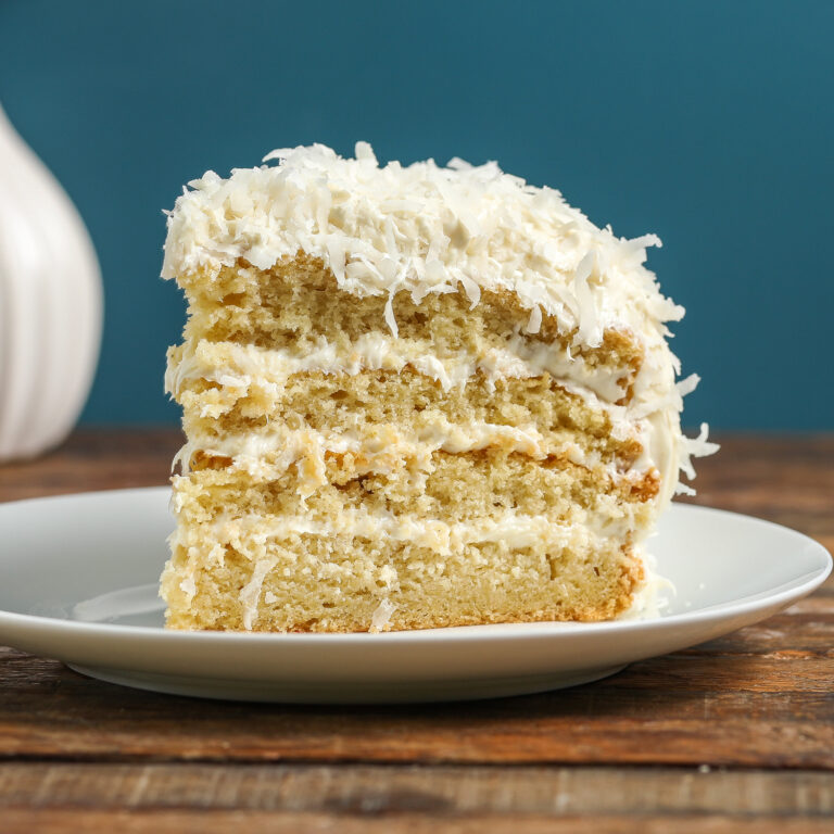 Gluten Free Coconut Cake with Toasted Coconut Frosting