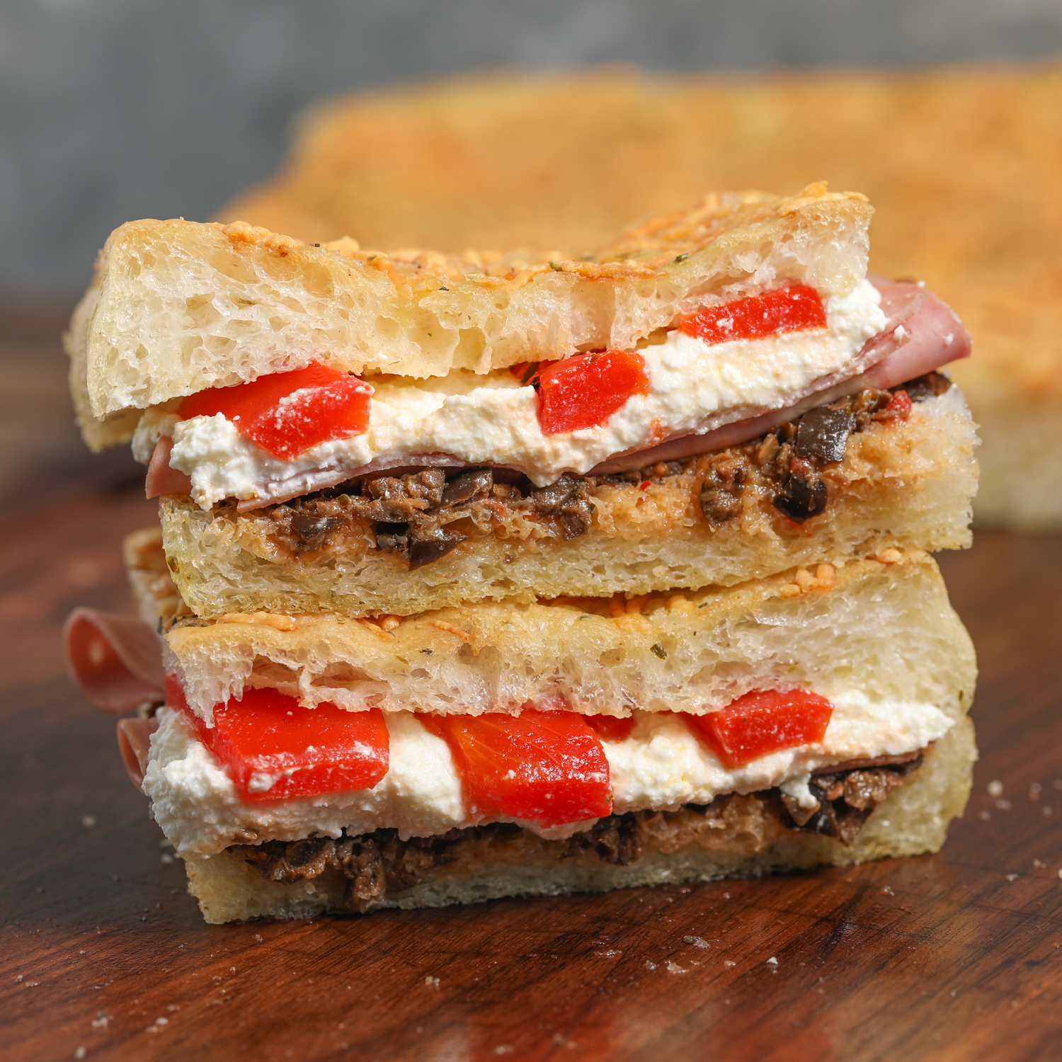 Focaccia Mortadella Sandwich