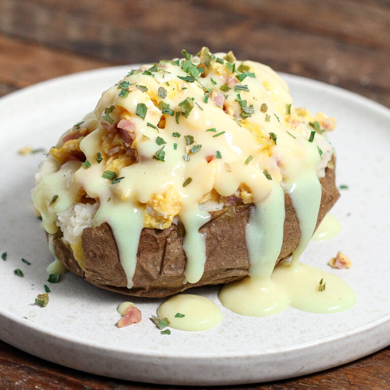 Eggs Benedict Loaded Baked Potatoes