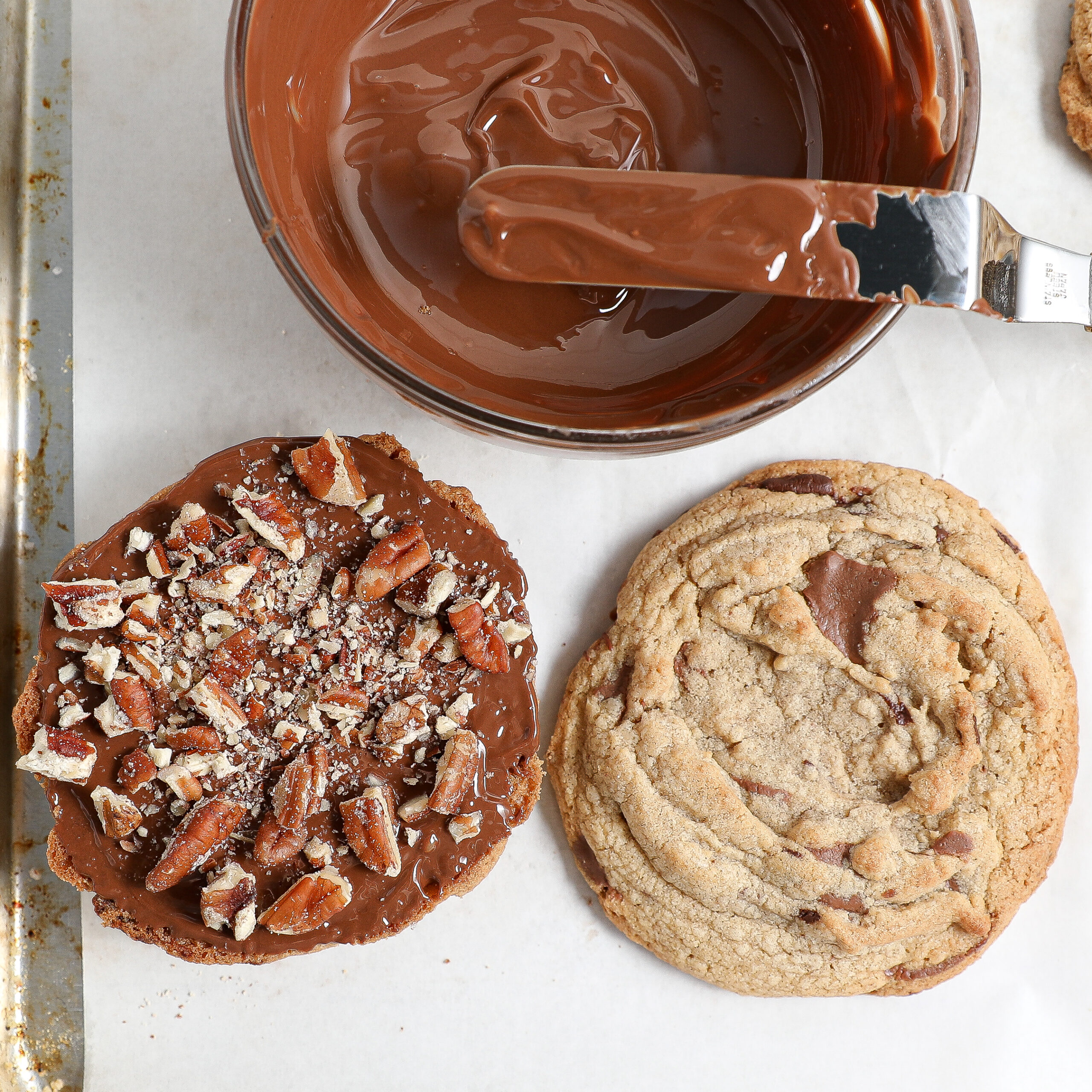 Browned Butter Chocolate Chip Cookies and Chocolate and Pecan Dip