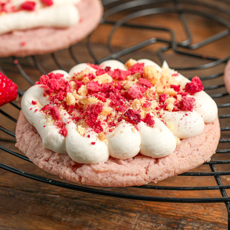 Frosted Strawberry Shortcake Cookies