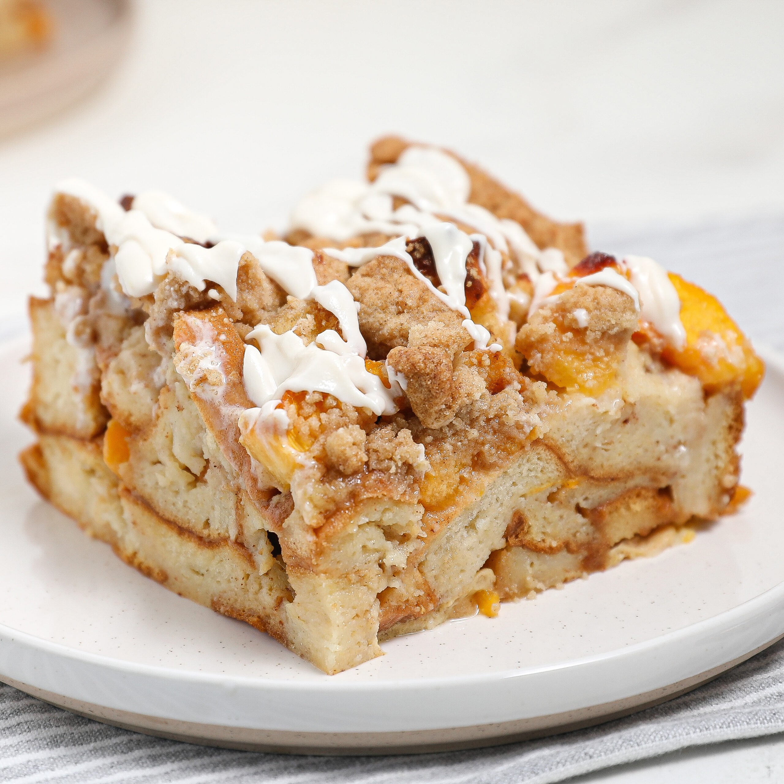 Peach Cobbler French Toast Casserole