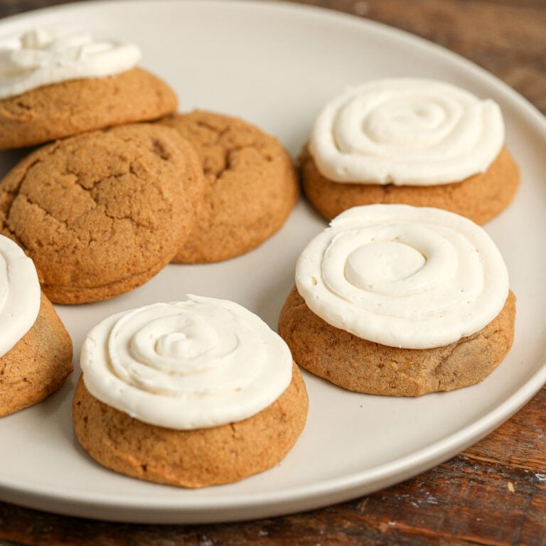 Pumpkin Cookies with Cream Cheese Frosting