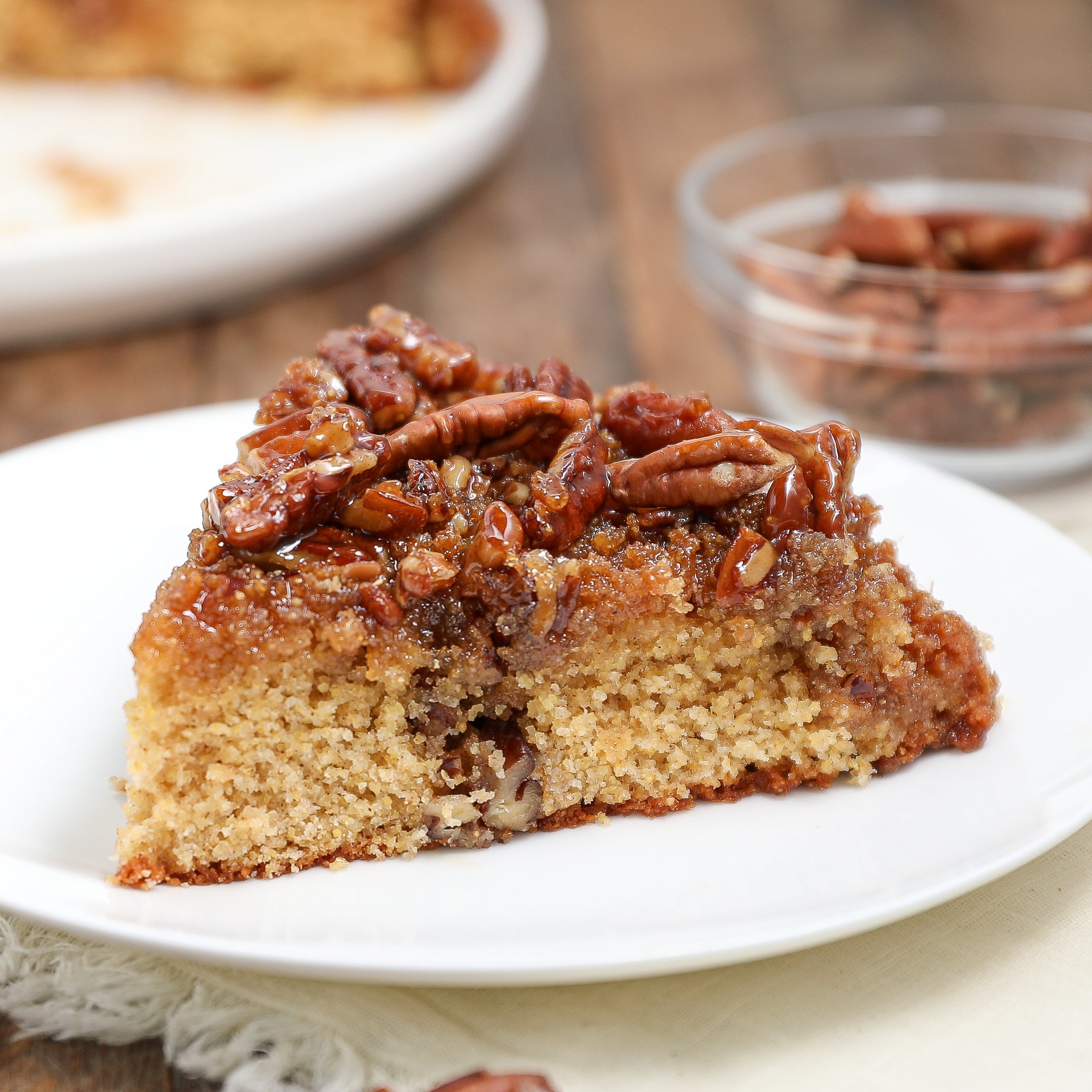 Pecan Upside-Down Cornbread Cake