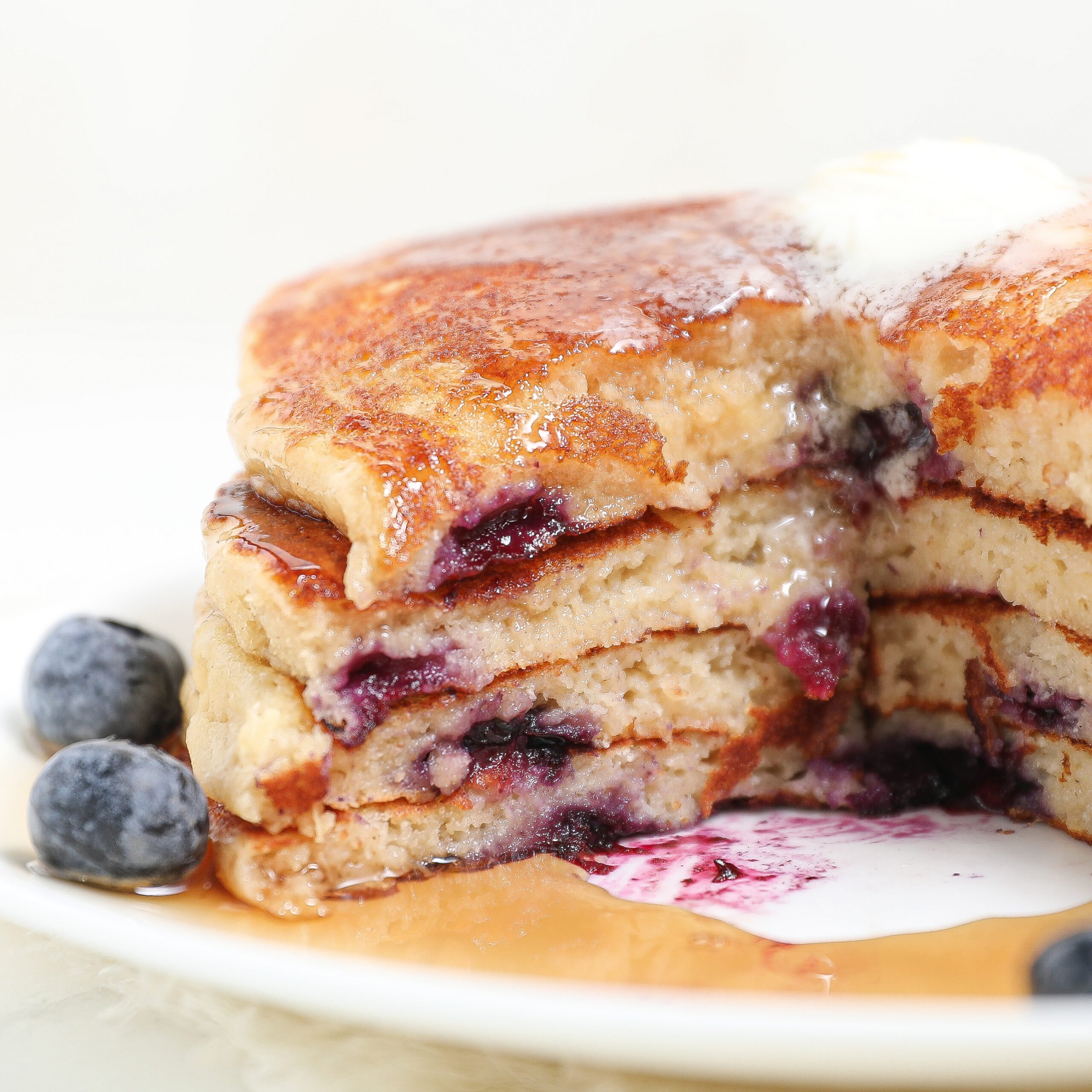 The Fluffiest Blueberry Protein Pancakes
