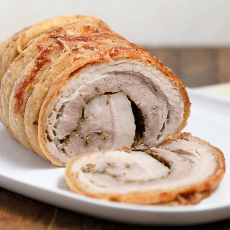 Porchetta with Potato Cream Sauce