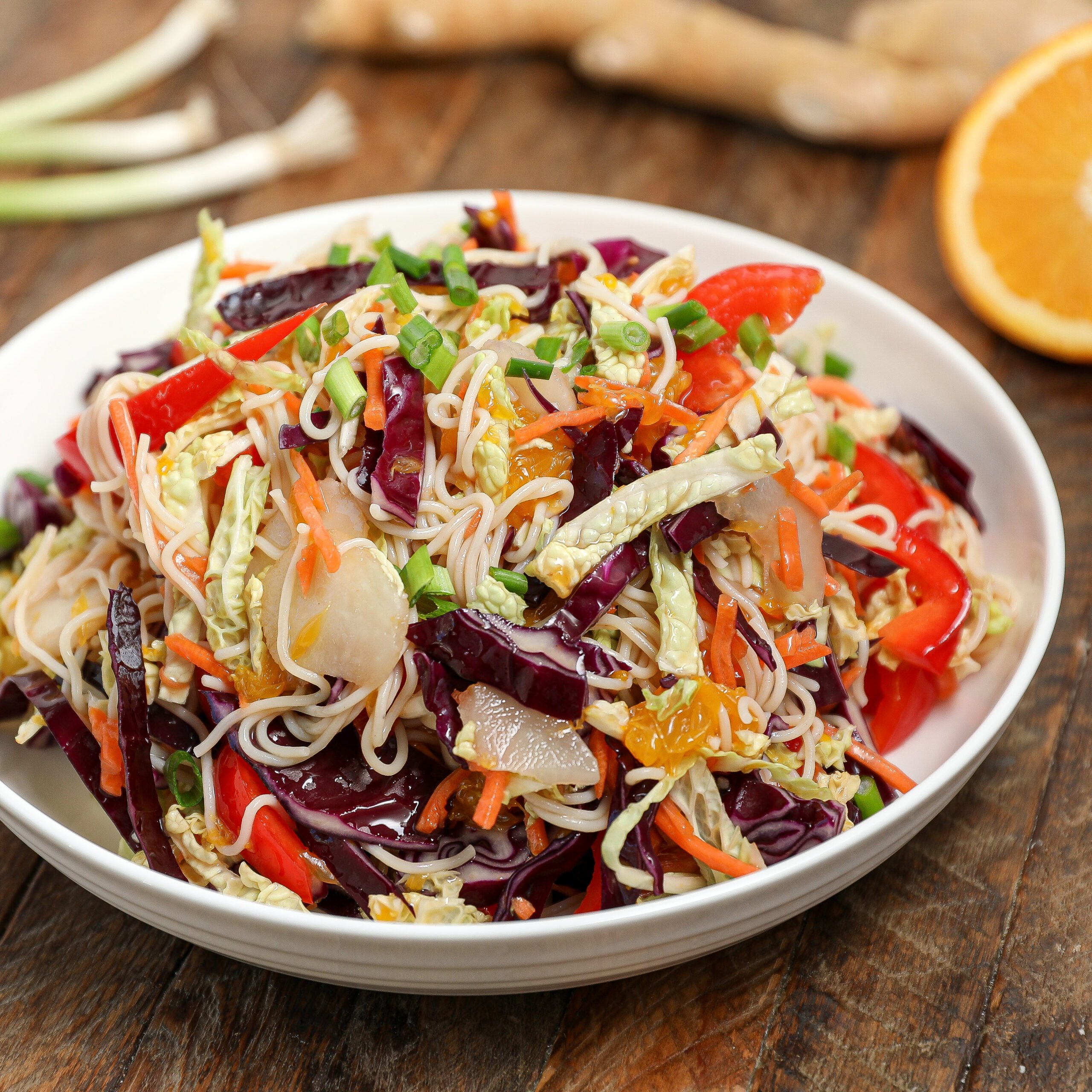 Crunchy Ramen Salad with Sesame Ginger Dressing