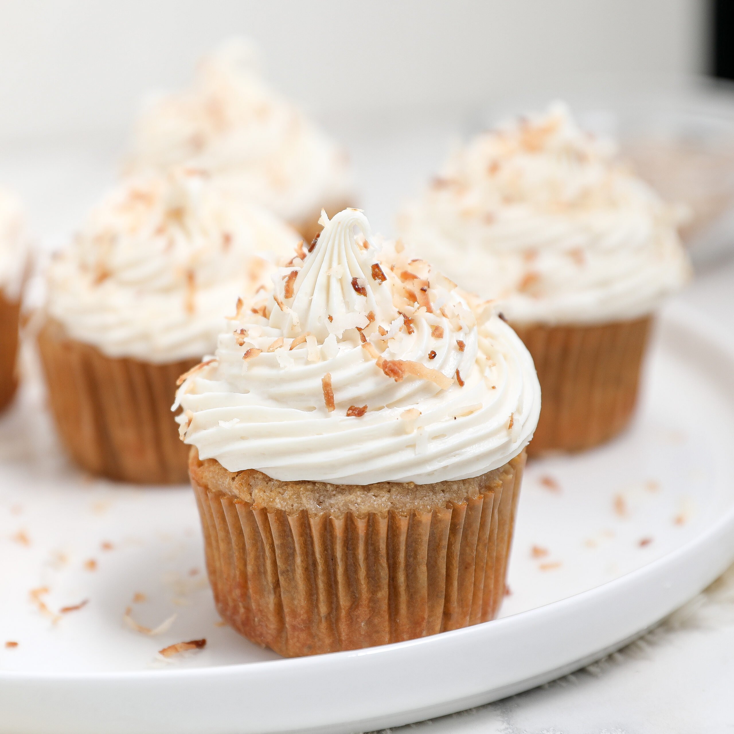 Coconut Cupcakes with Toasted Coconut Frosting