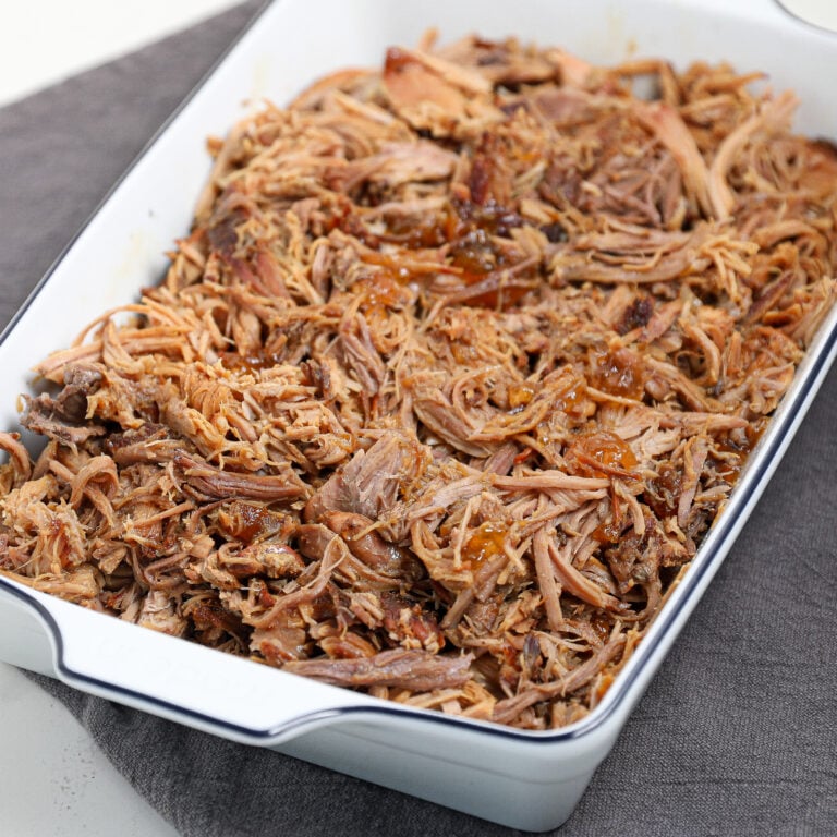 Smoked Pulled Picnic Ham with Peach Glaze