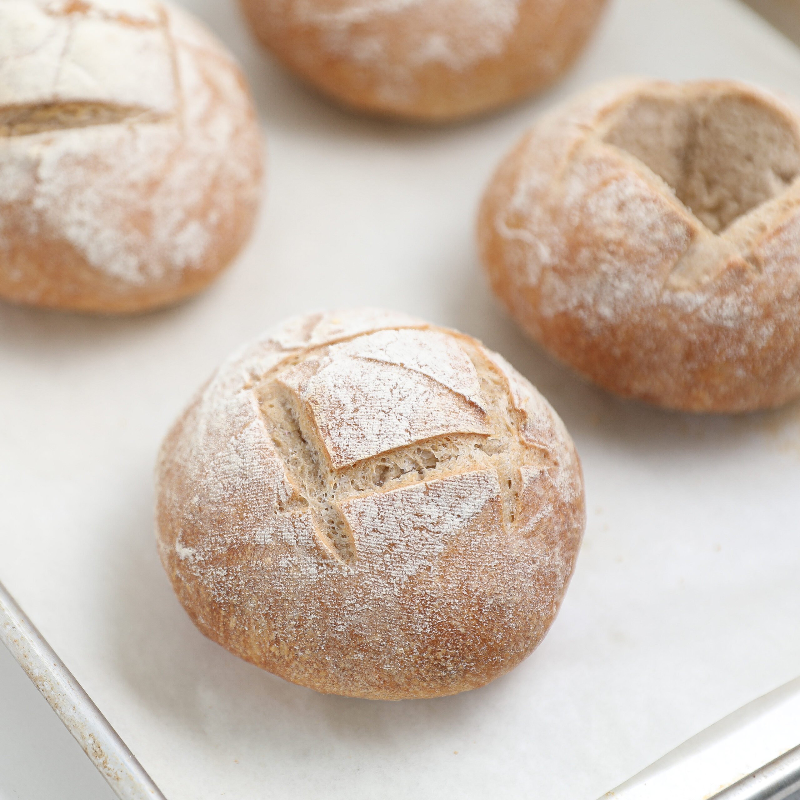 Sourdough Soup Bread Bowls with Active Starter