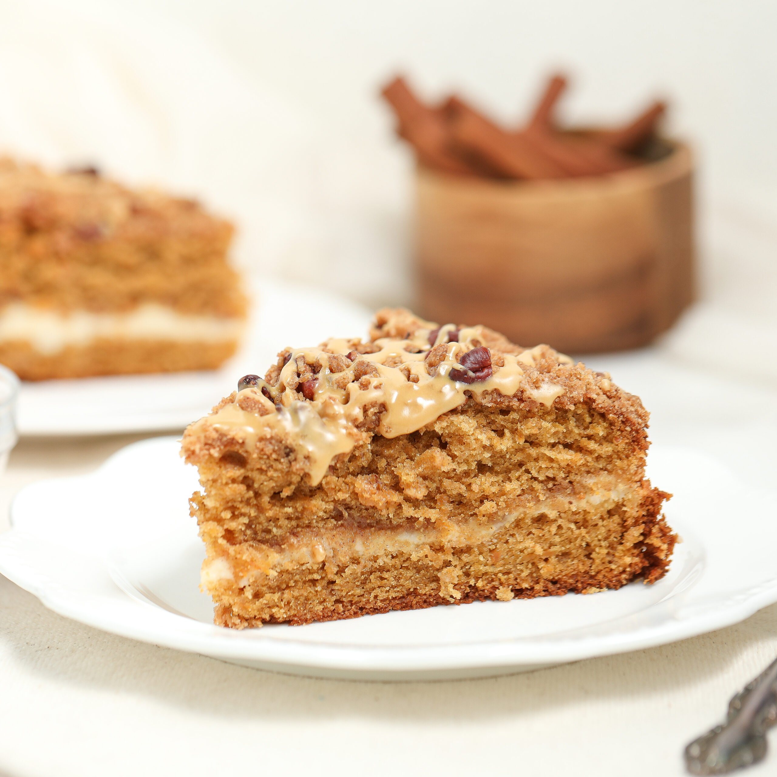 Sweet Potato Coffee Cake with Cream Cheese and Pecan Streusel