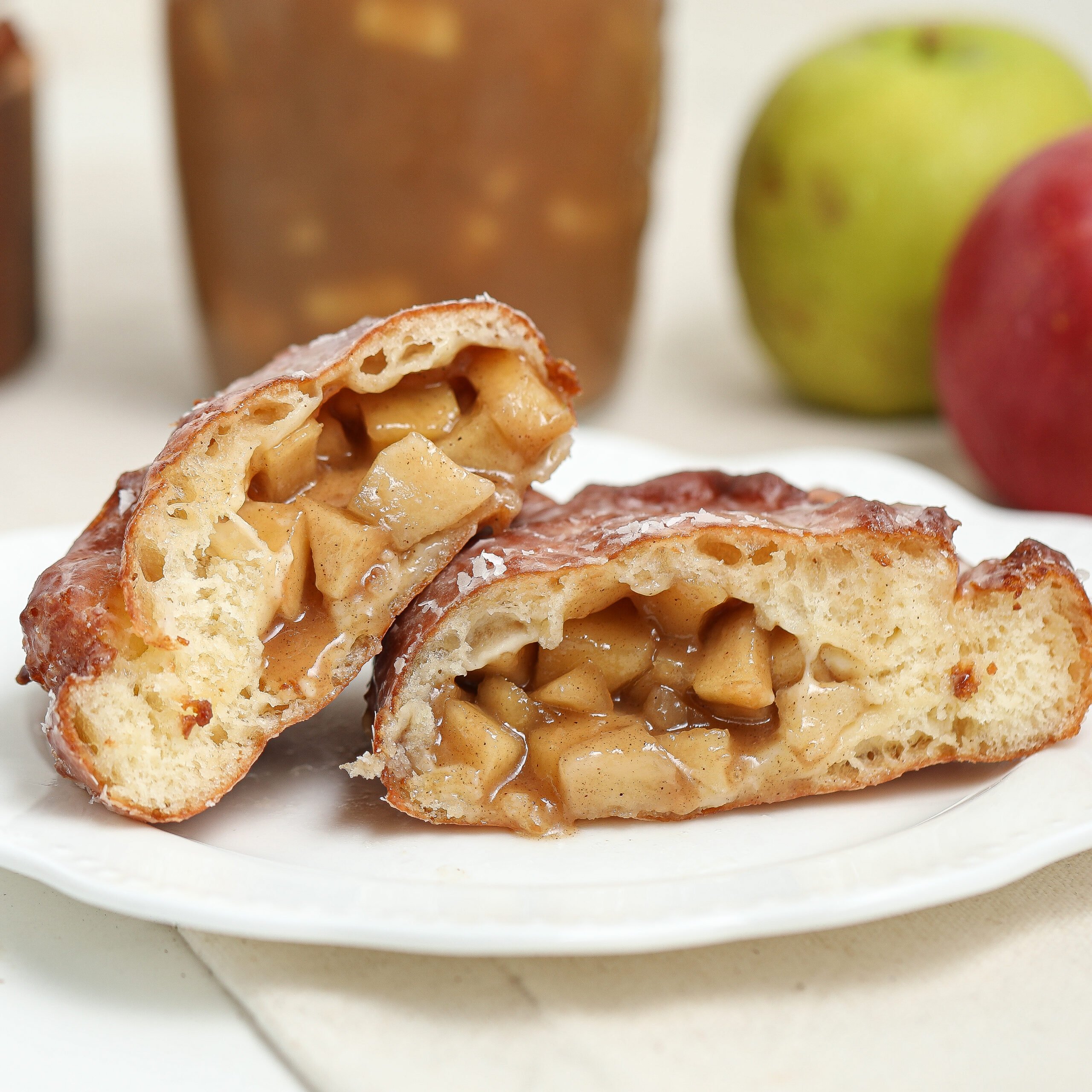 Fried Apple Doughnut Hand Pies with Sweet Maple Glaze