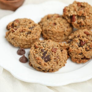 Soft Chocolate Pecan Oat Bran Cookies (Gluten-Free & Refined-Sugar Conscious)