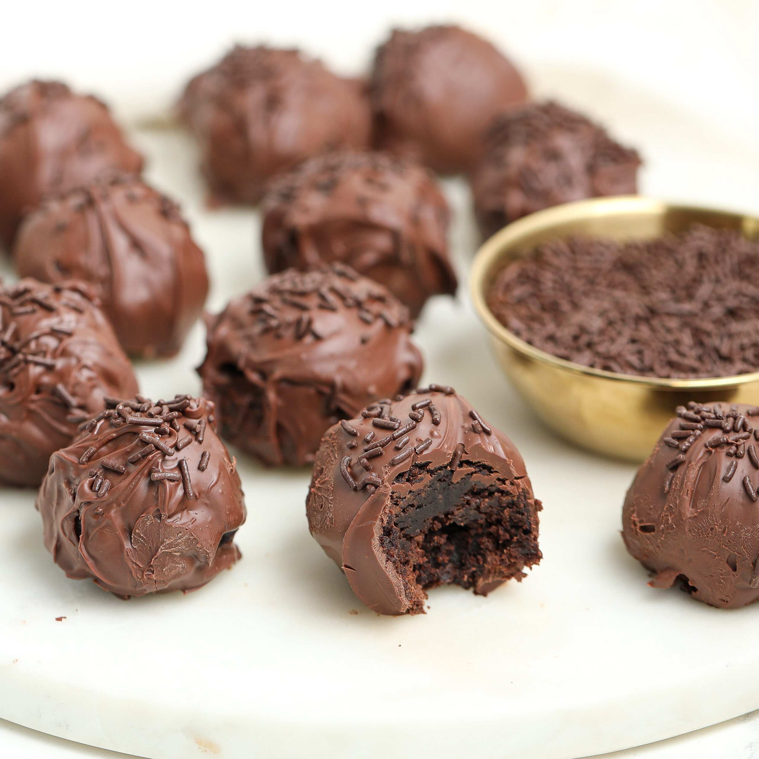 Chocolate Brownie Truffles Made from a Boxed Brownie Mix